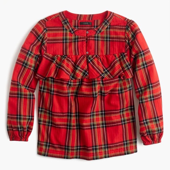 J. Crew Tops - J. Crew ruffle flannel